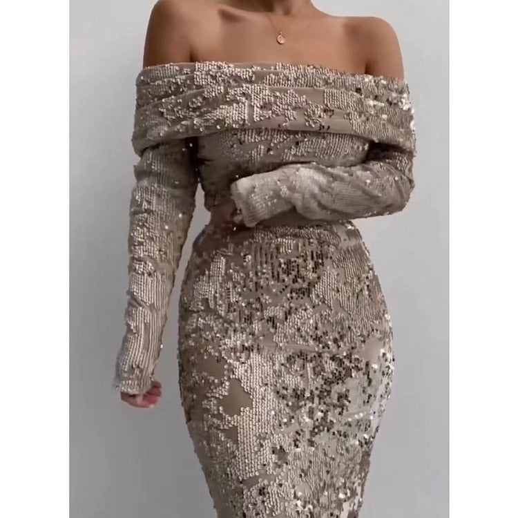 Sexy Sequined Gilding Women's Dress
